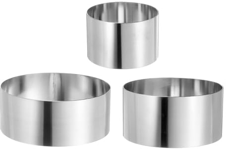 HARFINGTON Round Cake Ring 3/4/5 Inch Seamless Stainless Steel Pastry Mousse Dessert Ring Mirror Coating for Baking Cooking Making Tool
