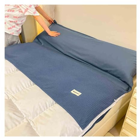YUTZRIQP Hüttenschlafsack Baumwolle Ultraleichter Schlafsack mit Reißverschluss Leichter Komfort hüttenschlafsack und Reisedecke(Blue,120x210cm-47x82)