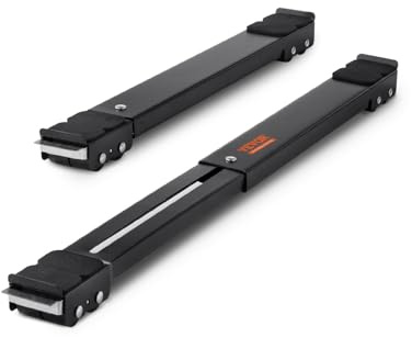 VEVOR Rulli per elettrodomestici per mobili pesanti, carico totale 299,4 kg, base estensibile per lavatrice, supporto per frigorifero, asciugatrice, lavastoviglie, nero