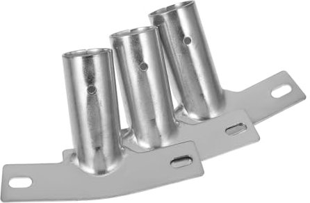 Baluue 3pcs Iron Broom Head Bracket Replacement, Silver Floor Broom Handle Connecting Adapter for Pole, Secure Household Cleaning Tools Connection