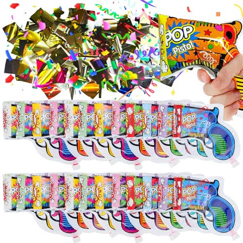 FAELNK 25 Pezzi Cannone Spara Coriandol Laurea Sparacoriandoli Compleanno Pistole Bombe Coriandoli Pistol Party Confetti Spara Coriandoli per Nouvelle Année, Compleanno, Matrimonio, Lauree