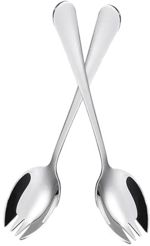 2 Pcs Stainless Steel Sporks – Long Handled Multi-Use Sporks for Outdoor Camping, Picnics, and Everyday Meals