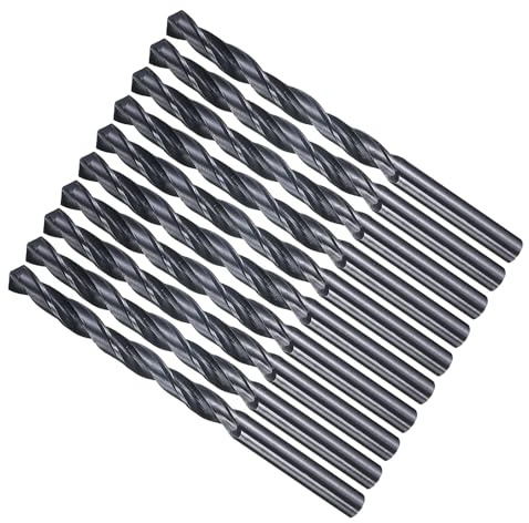 METALLIXITY 6.7mm Foret Hélicoïdal, 4241 Acier Rapide Tige Droite Nitruration Noire 118°, Mèche à Creuser pour Bois Plastique Fer Cuivre Aluminium Métal Mou, Forets à Métaux Acier Doux (10PCS)
