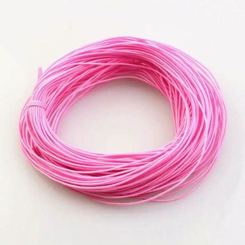 Cordino elastico intrecciato da 1 mm, 24,0 m, per perline, tessuto elasticizzato, cordini per la creazione di gioielli, 23 colori - Rosa - 1 mm x 24,0 metri