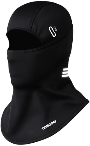 Balaclava Ski Mask | Windproof Thermal Neck Gaiter | Soft Full-mask with Reflective | Polar Fleece Headwear for Autumn Winter Motorcycle,Skiing,Running,Cycling (Black/2)