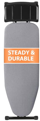 Ironing Board Full Size, 43×13 Folding Ironing Boards, Height Adjustable & Space-Saving Wide Iron Board with Heat-Resistant Cover, Thick Pad & Heavy Duty Iron Table, for Laundry Room Clothes, Gray