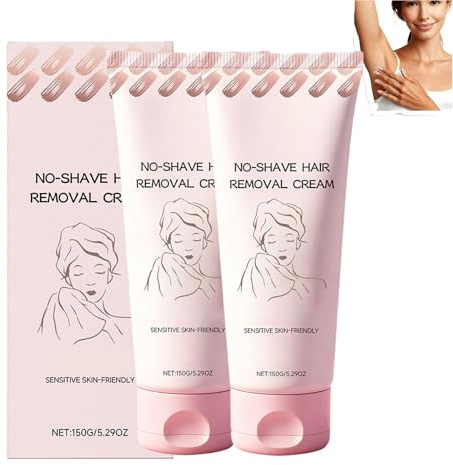Enthaarungscreme für Frauen – Sanfte Enthaarungscreme ohne Rasur für empfindliche Haut, Körper, Gesicht, Bikinizone und Intimbereich, schnell, mild und effektiv (2CPS)