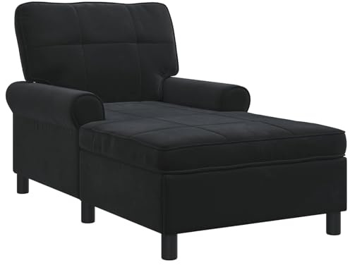 vidaXL Lounge-Liege Schwarz Samt 91 x 157 x 91 cm