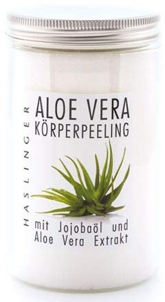 Lashuma Aloe Vera Körperpeeling mit Jojobaöl und Aloe Vera Extrakt, Duschpeeling Salt Scrub, 450 g
