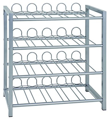 HAKU Möbel Flaschenregal alu, Metall - Maße: B 54 cm x H 60 cm x T 31 cm, Style: Modern