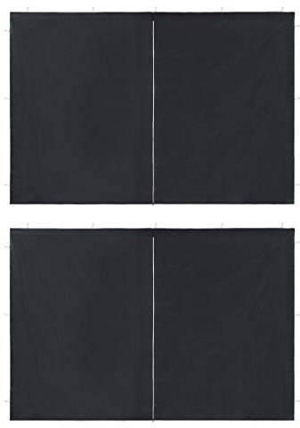 Festnight 2 uds Paredes Laterales de Carpa con Cremallera PE Antracita