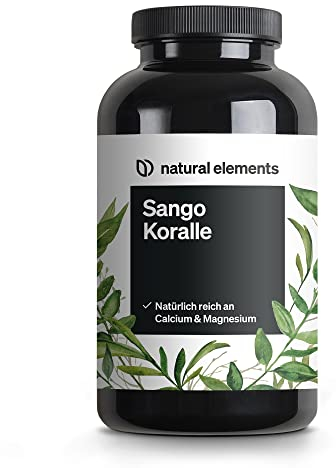 natural elements Sango Meereskoralle – 180 Kapseln – 660 mg Calcium – 330 mg Magnesium – Natürliche Calcium- und Magnesiumquelle – laborgeprüft, ohne Magnesiumstearat, hochdosiert