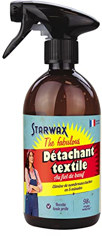 STARWAX THE FABULOUS - Spray Détachant Textile au Fiel de Bœuf prêt à l'emploi - 500ml - Elimine les Taches Tenaces (sang, vin, graisse) - 98% d'Origine Naturelle - Fabrication Française