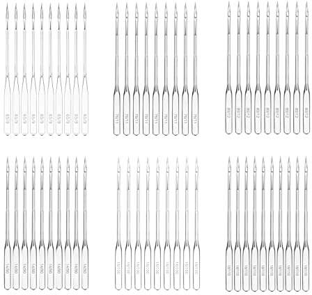 ZITFRI 60 Pcs Aiguille Machine a Coudre Universelle 6 Tailles 65/9 75/11 80/12 90/14 100/16 110/18 Aiguilles Machine à Coudre Domestique avec Boîte