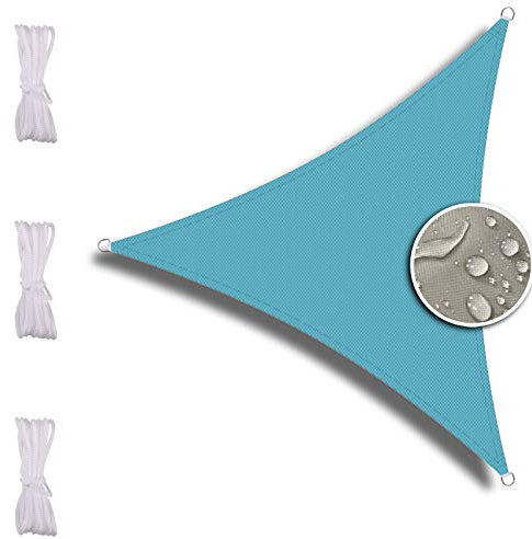 ZQXFZ Voiles d'ombre Triangle 5X5X7.1m, pour Jardin Terrasse Camping, Durable, Dpe Respirant Anti UV Toile ImperméAble -Blauer See