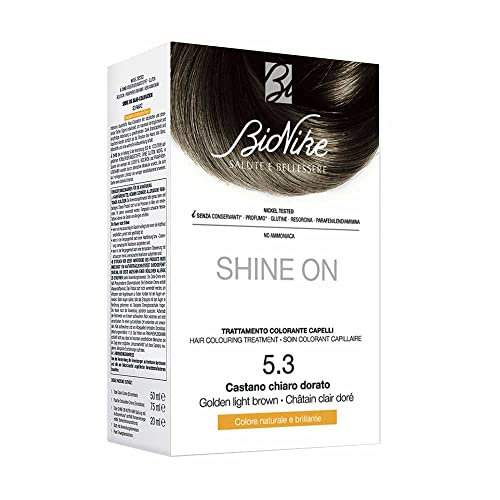 Bionike Shine On - Trattamento Colorante Capelli, Kit Tinta per Cute Sensibile Senza Ammoniaca, Azione Nutriente e Protettiva, Dona un Colore Naturale e Brillante, Copre i Capelli Bianchi
