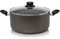 AZS Stockpot Non Stick Aluminium - Large Casserole Pot Cooking Pot Grey 28cm / 8 Litre with Glass Lid Heat Resistant Handles for Easy Cookware