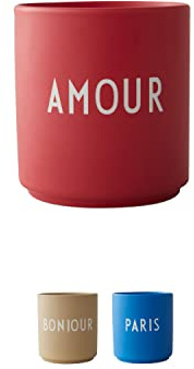Design Letters Kaffeebecher Porzellan | Geschenke für Frauen & Männer, Abschiedsgeschenk Kollegen, Dankeschön | Lieblingsbecher Rose AMOUR | Tasse mit Spruch | Teetasse 250 Ml