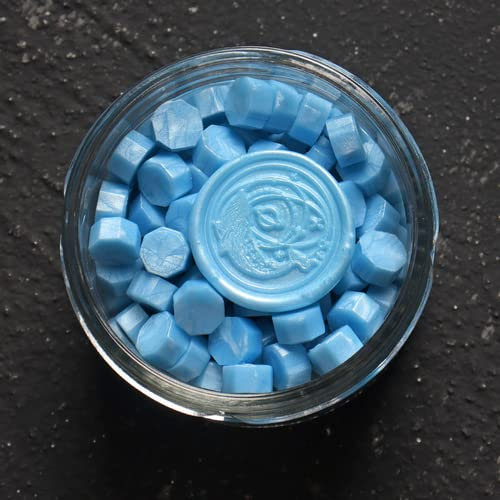 Uraltes Siegellack Siegelmaterial Perlmutt Farbe Feuerfarbe Siegelwachs Körnung Stempel Perle Einladung Briefumschlag Versiegelung Retro Handwerk-see blau 100St