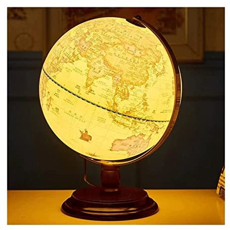 POCHY hübsch Globen Weltkugel mit warmem Licht, pädagogischer Globus, antike geografische Weltkugel für Regal-Desktop-Display praktischMode