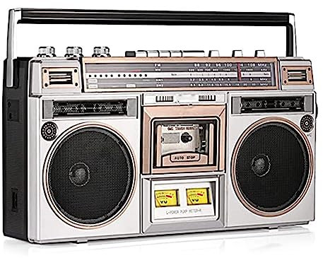 Vintage Radio Cassette Boombox, Radio Cassette Player Recorder, Am/fm Radio, Wireless Streaming, Usb/micro Sd Slots, Aux In, Headphone Jack, Convert Cassettes To Usb/sd, Classic 80s Style Retro
