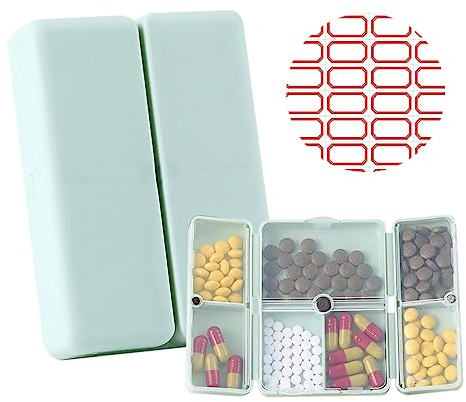EACHPT Portapillole Settimanale,Portapillole da Viaggio,Portapillole Giornaliero con Etichetta,7 scomparti Portapillole Portatile Magnetico Pieghevole per Medicinali Quotidiani e da Viaggio