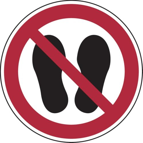 Dreifke® Kunststoff-Schild Betreten der Fläche verboten, Ø20cm, 1 Stück, Gebotszeichen (P024) gem. ISO 7010