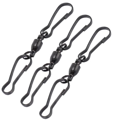 GLOGLOW 20 Stück Windsack-Clips, Edelstahl, 360-Grad-Drehung, Dual-Clip-Windspiel-Aufhänger, Halterungen für Windspiele, Vogelhäuschen, Solarleuchten, Flaggen (Black)