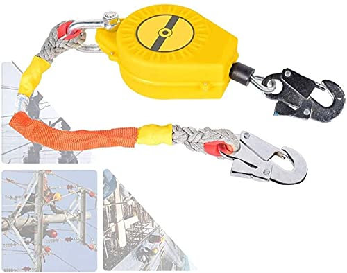 DUERDU Anti-Drop-Seil-Kit, Rettungsleitungs-Rettungslager, Herbstschutz-Kit, Dach-Konstruktion einziehbarer Sicherheits-Werkzeug Lanyard, Stahl-Selbstregenhaken und -verbinder // 58 (Size : 10m)