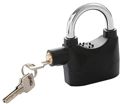 SOLUSTRE Motorcycle Lock Anti-Theft Lock with Siren Aluminum Alloy Padlock for Bike Scooter Outdoor
