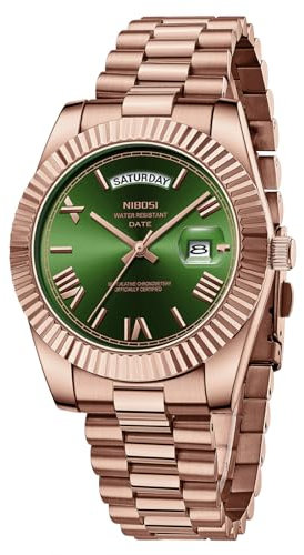 NIBOSI Men Watches Analog Quartz Stainless Steel Watches for Men Waterproof Business Classic Desiger Wrist Watch Day-Date