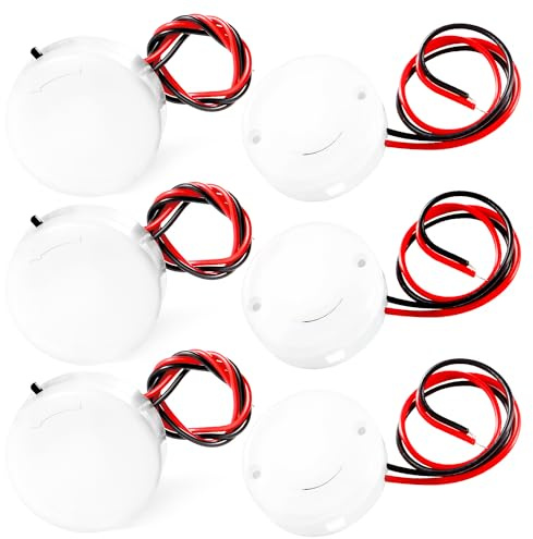 KUOQIY 6 Pièces Support de Pile Bouton Rond 2 x 3V CR2032, 3V 2 Boîtiers de Piles CR2032 avec Interrupteur, Support Pile Bouton Type de Fil de Plomb, Interrupteur Bascule+Poussoir, Blanc
