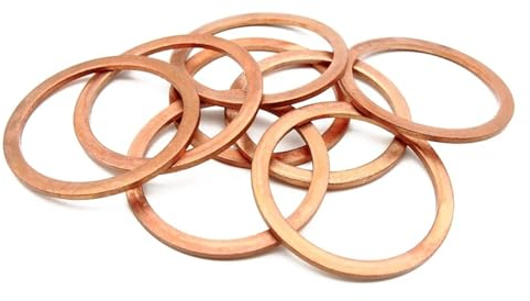 HEXHUASR Kupfer-Unterlegscheibe M11 Dichtungsring Innendurchmesser 11 mm Dichtring Dünnblech T3 Rote Kupfer-Unterlegscheibe(Size:11x16x1.5 (50pcs))