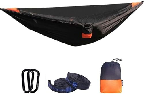 JvFbjLF Hamac moustiquaire Amovible, hamac d'extérieur en Nylon Ultra léger, Maille de cryptage(Orange)