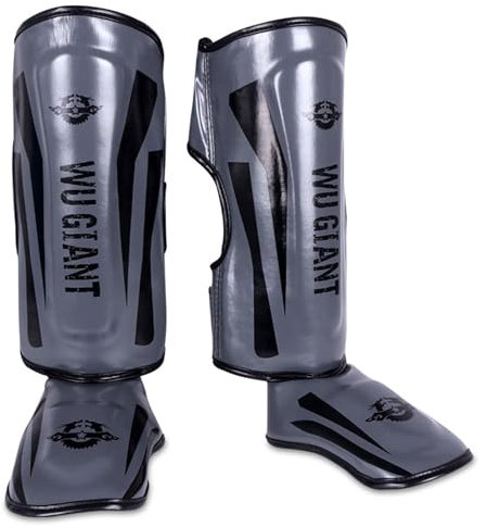 Serenitison Schienbeinschoner Kickboxen Training,Boxen Schienbeinschutz Leder,Verstellbare,Schienbeinschoner Kickboxen,Herren Damen Fußschutz Kick Boxing Ausrüstung,BoxausrüStung Und Kampfkunst