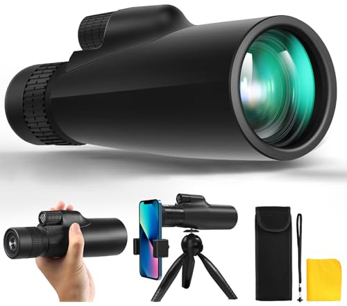 10-30x50 Monoculars for Adults High Powered with Smart Phone Holder & Upgraded Tripod, Starscope Monocular Military Grade for Outdoor Exploration, Bird Watching, and Scenic Viewing