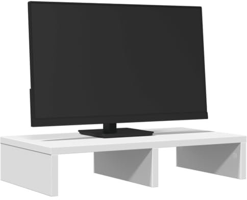 Tidyard Monitorständer Schreibtischaufsatz Monitorerhöhung Bildschirm PC Regal Bildschirmerhöhung Weiß 50x27x10 cm HolzwerkstoffHolzwerkstoff