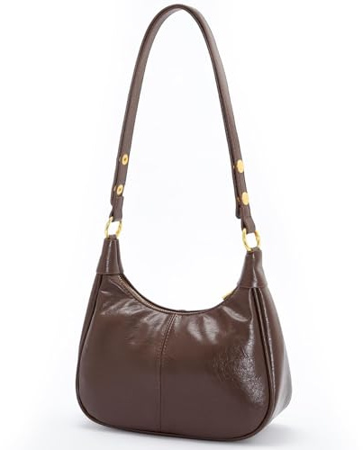Small Hobo Purse for Women, Cute Retro Crescent Shoulder Bag with Zipper