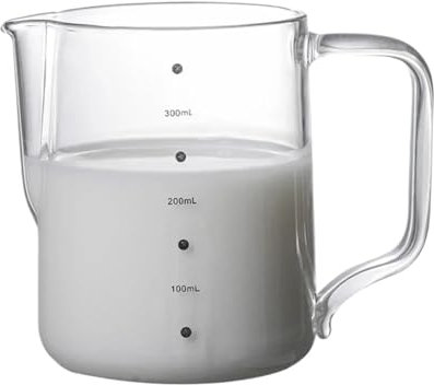 Jarra De Leche Jarra de cristal for espumar leche, café expreso Barista, Latte, espumador de leche, jarra de café transparente con escala, 2 uds. Jarra Leche Barista(600ml)