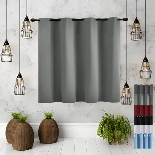JIAHAO Thermovorhang Kälteschutz 110 x 70 cm Luftig Blickdichte Gardinen Blackout Vorhang Blickdicht Abdunkelnd Hochwertige Materialqualität, Hellgrau