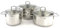 Silit Alicante - Juego de 3 Ollas Cacerolas de Acero Inoxidable con Tapa de Cristal, Apta para Inducción, 16-20 cm, 1,9-3,3 L