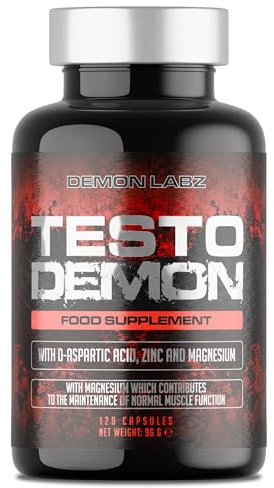 Demon Labz Testo Demon - Zinc & Acides Aminés avec Maca, 120 capsules