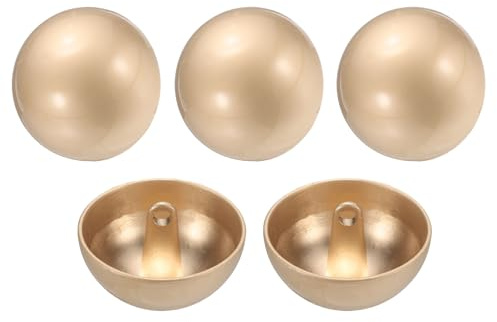 QUARKZMAN 5 Stück Knöpfe Gold Perlenknöpfe 25mm Gewölbte Metallknöpfe mit Mettall Schaft, Runde Halbkugel Ösenknöpfe Vintage Buttons für Strick Dirndl Nähen Basteln Mantel Dekorationen