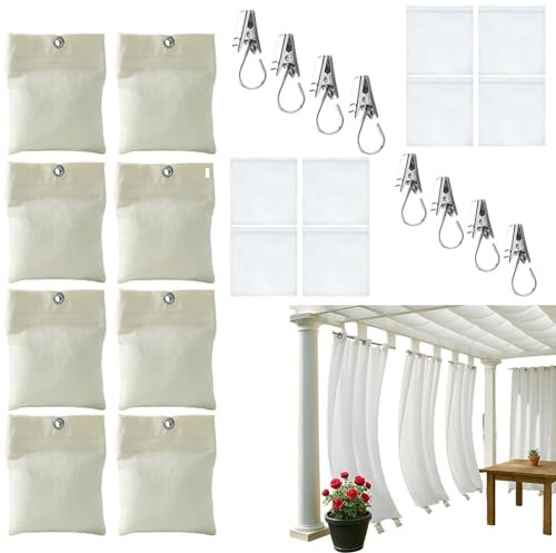 mzvoo vorhang beschwerer unten outdoor,vorhang gewichte outdoor,8 pcs tragbare gewichtstasche für pavillon-vorhänge im freien,outdoor vorhang gewichte 15 unzen sandsäcke,outdoor-vorhang-sandsack-8pcs