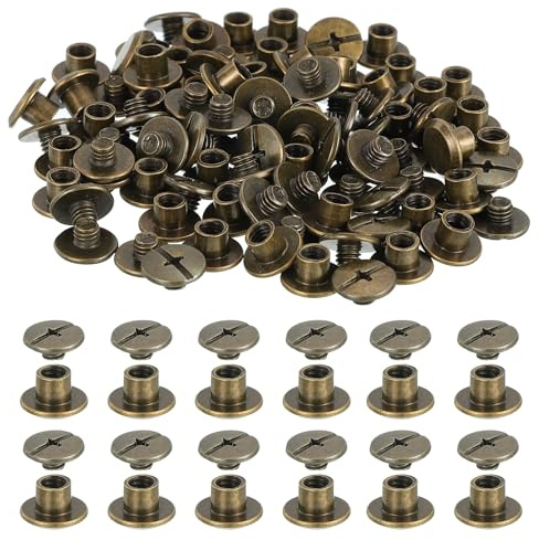 PATIKIL 6mm Chicago Screws Rivetti In Pelle, 60 Set Kit Rivetti Chiodi Bulloni Pelle Per Fai Da Te Artigianato Legatoria Decorazione Riparazione Cintura Borsa Abbigliamento, Gunmetal