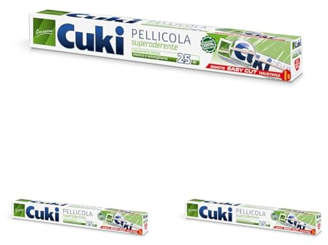 Cuki Pellicola con easy cut 25m, superaderente, 1 confezione da 75m