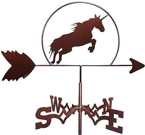 YXKJHH Veleta Decorativa de Caballo, Color Negro, para jardín, decoración de Patio, de Acero Inoxidable, Estilo Granja, Estilo Retro, Duradera, indicador de dirección del Viento con Sopor