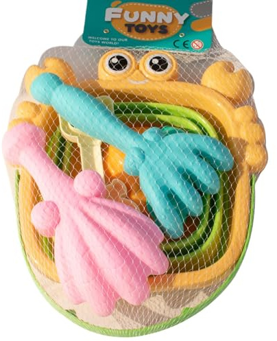 Strandspielzeug-Set für Kinder – Eimer und Sand mit Aufbewahrungstasche | Sommerpädagogisches Spielzeug für Spiele im Freien, Kindergarten und Strandurlaub
