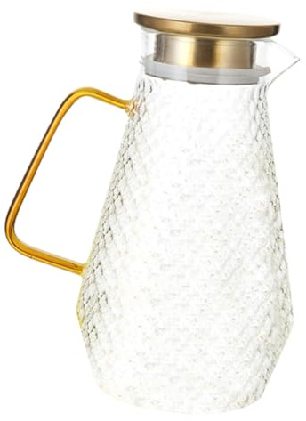 SAFIGLE Bollitore in Vetro Borosilicato con Coperchio Sigillato Caraffa Multiuso per Acqua Fredda Succo Tè e Latte Resistente e Leggero per Uso Domestico