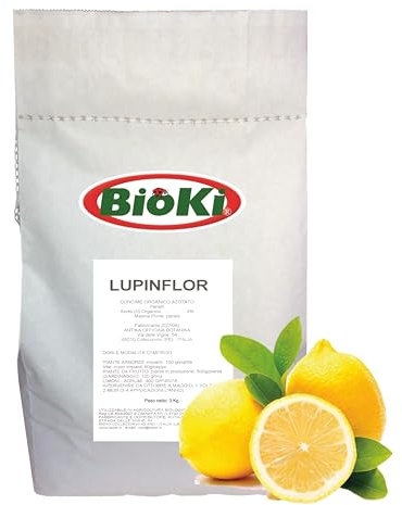 BIOKI Lupinflor Concime Organico per Limoni e Agrumi, busta 3 kg, Azione Rapida, Acidificante Terreno e resistenza alla malattie